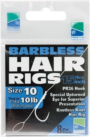 Preston PR 36 Barbless Hair Rigs 38cm